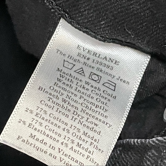 Everlane High Rise Washed black Stretch Skinny jeans Size 28. - Picture 9 of 11